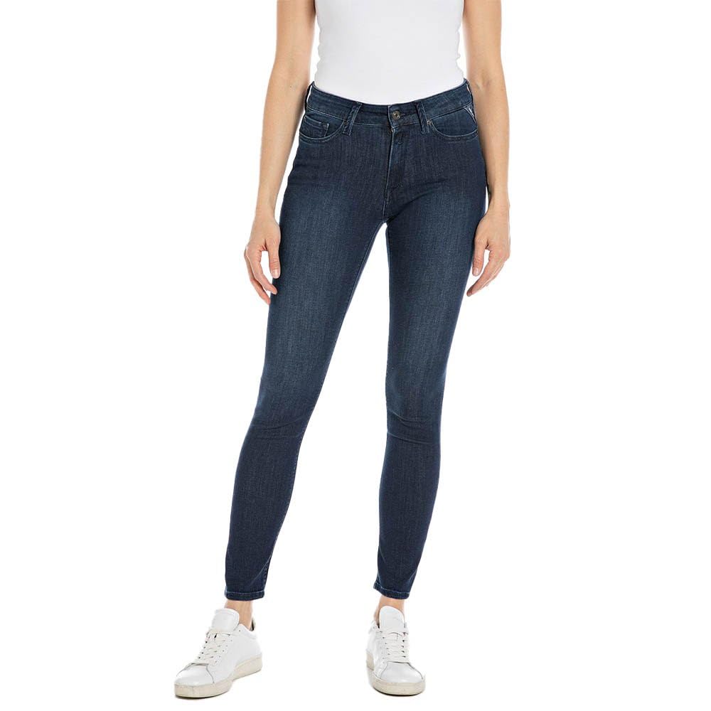 Replay Unisex Dark Blue 007 Women's Jeans With Power Stretch, Blue (Dark Blue 007), Large