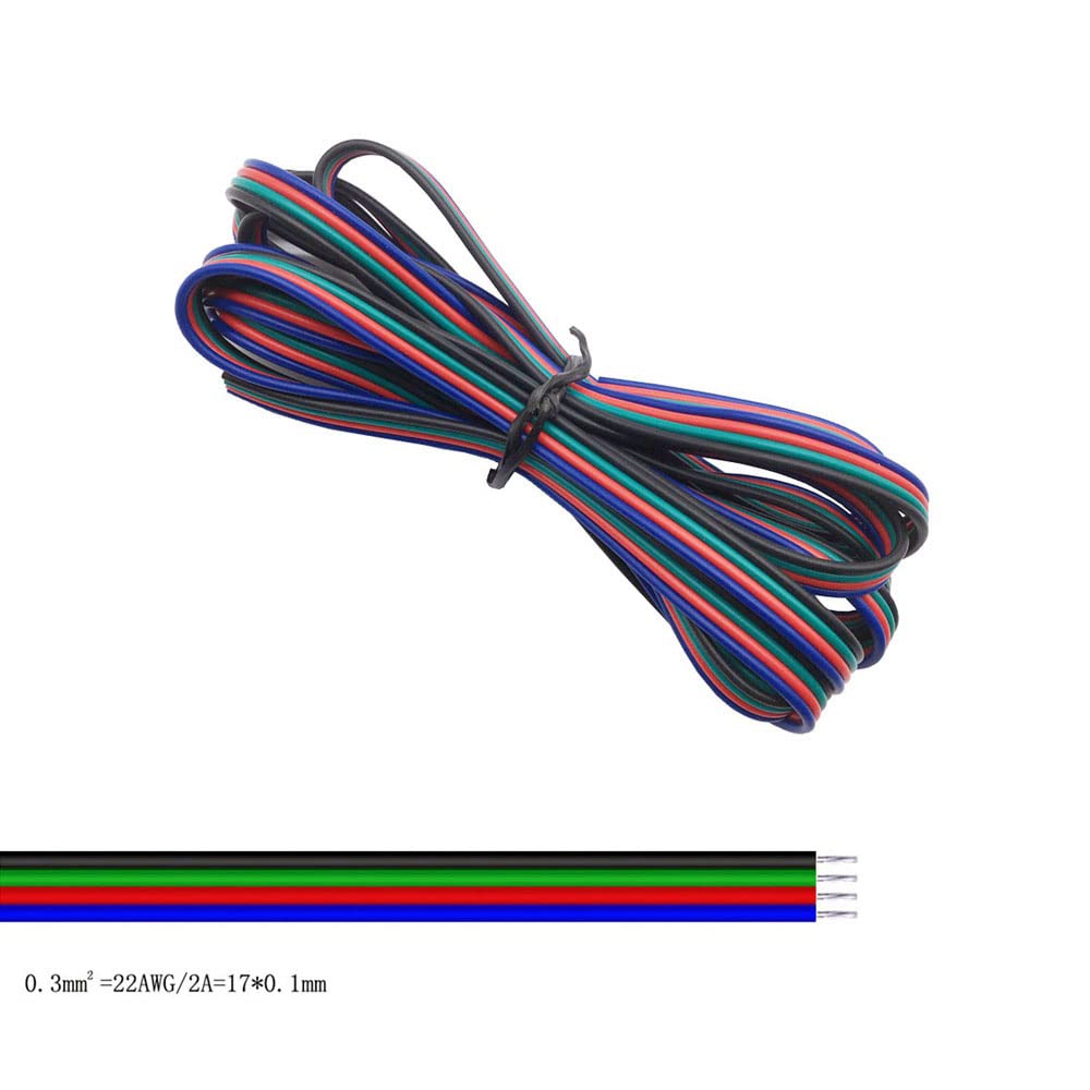 cable eléctrico Cable de tira de Led de 2/3/4/5/6 pines, 22AWG, 10m/20m/50m/100m, Cable eléctrico, Cable rojo y negro para WS2812B WS2811 SK6812 5050 2835 5730 ( Color : 3Pin Led Wire , Size : 100m )