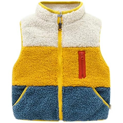 Surgoal Kids Polar Fleece Vest Boys Girls Thicken Gilet Sleeveless Jacket Zipper Outerwear Cover