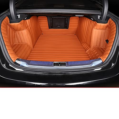 Tapis de coffre en cuir pour Mercedes W223 S Classe 2021-2022 marron 4 pièces