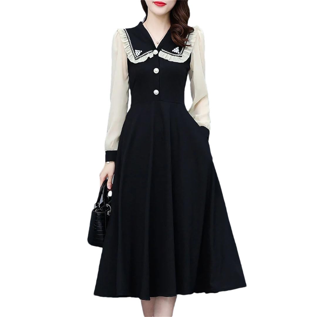 Patchwork Korean Dress Women Office Lady Formal Dress Bodycon Party Night Midi Dress