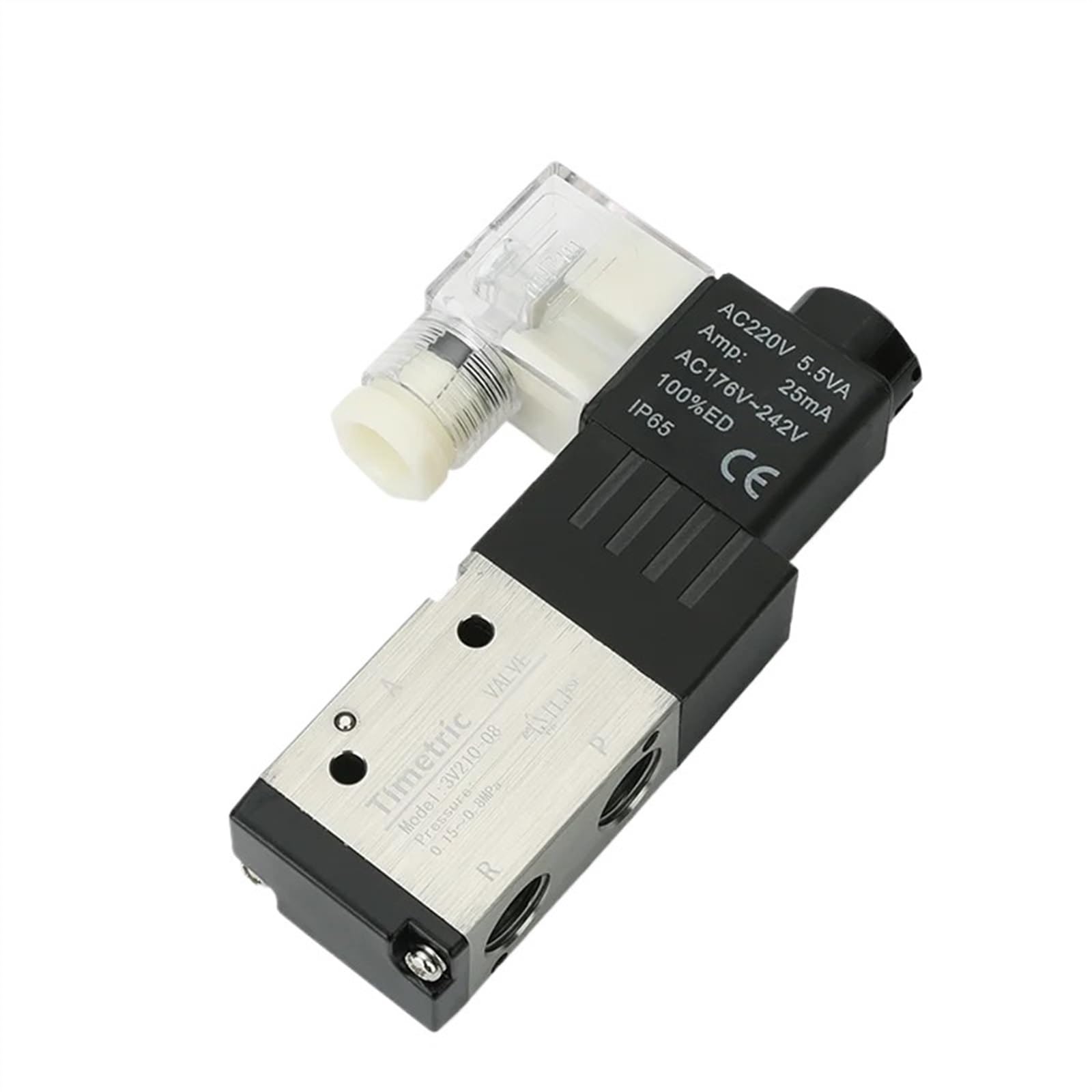 Cihatsln 3V210-08 3V210 Coil Volt Solenoid Valve Pneumatic Position Control Air Magnetic Gas 12V 24V 110V 220V 380V Brass, Steel, Copper Material(,Ac24v)