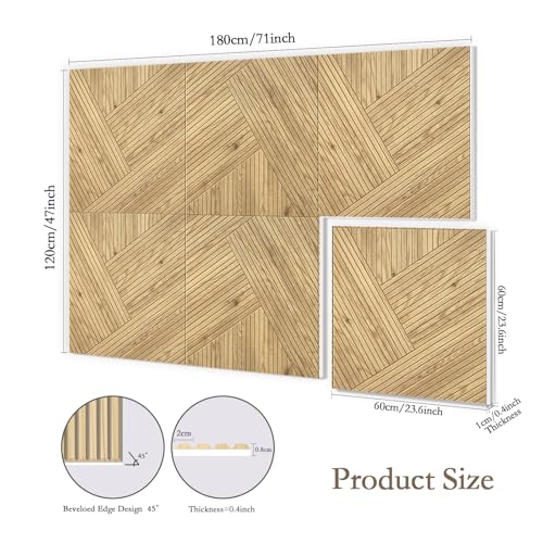 Image of JBER 6 Pack Art Acoustic Panels 72 inch x 48 inch, Soundproof Wall Art, Log Color