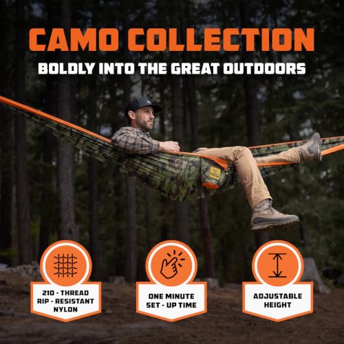 Image of Wise Owl Outfitters Camping Hammock - 400lbs Portable Hammock with Tree Straps - Travel, Backpacking, Hiking, Outdoors Camping Gear - Single