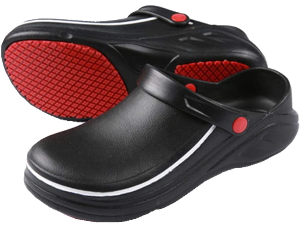 cdsnxore Chef Safety Work Shoes Non Slip for Men Women Balck