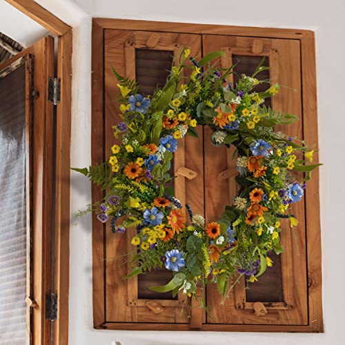 Summer Wreaths For Front Door Outside, Soomeir Spring Green Wreath, Daisy And Lavender, Farmhouse Decorations Home Decor For Window Outdoor Indoors #TOP7