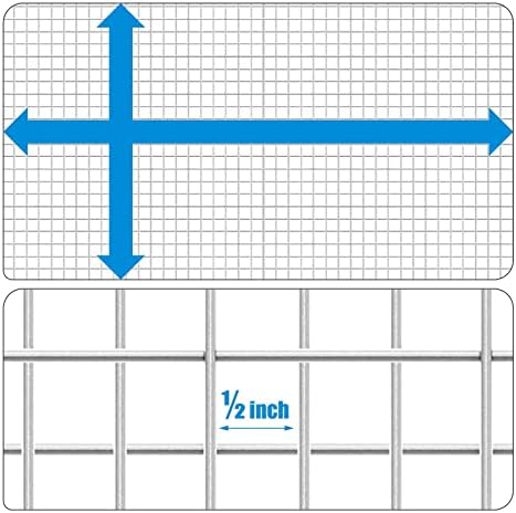 1/2" Square Stainless Steel Welded Wire Mesh - Rust-Proof, Heat-Resistant Rabbit & Chicken Wire for Garden, Home Projects, Animal Fencing, Durable Outdoor Use