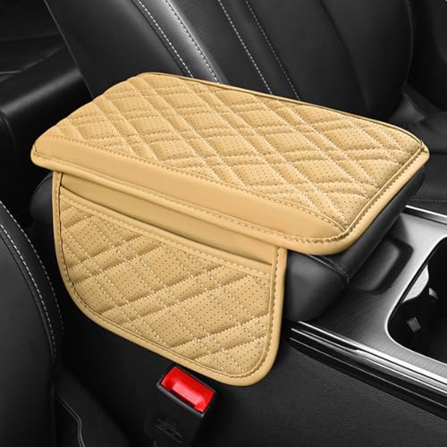 車 アームレストクッション に適合する ホンダシビックFL1 FL4型 2021年9月~ アームレストボックス 保護カバー コンソールボックスパッド 車肘置き スマホ収納 小物入れ 収納 疲労軽減 取り付け簡単(ベージュ)