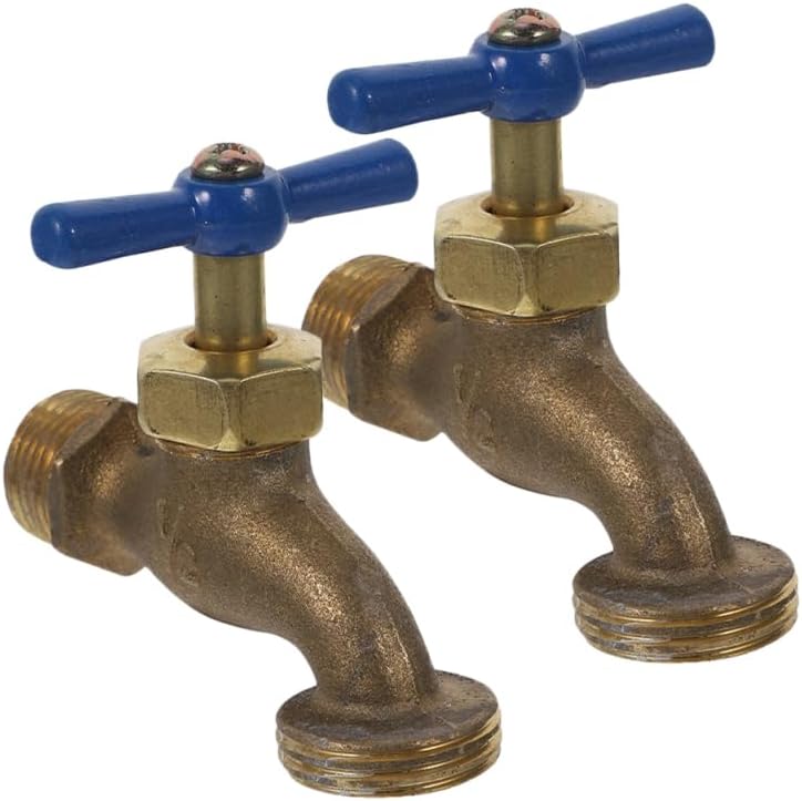2Pcs Brass Hose Fittings 1/4 Inch Threaded Hose Connector Durable Outdoor Garden Spigot High Flow Rate Easy Installation 3.07 * 2.75 * 0.98in