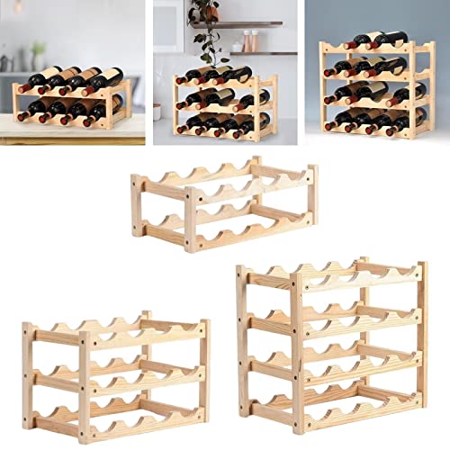 Soporte para botellas 3 capas madera miniatura 3