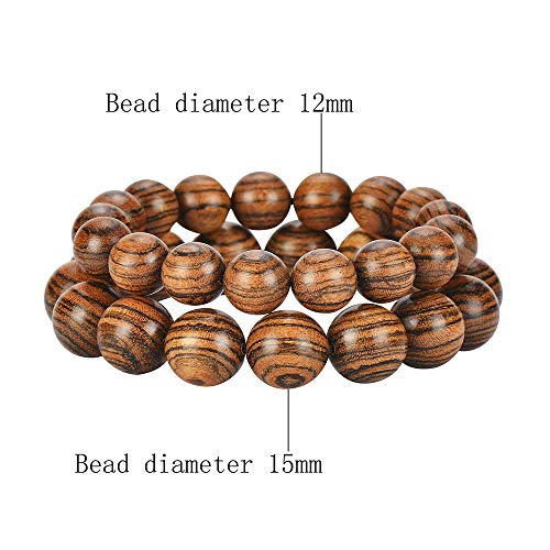 Image of Prayer Bead bracelet Mala Beaded Bracelets for Men Women 12 /15MM