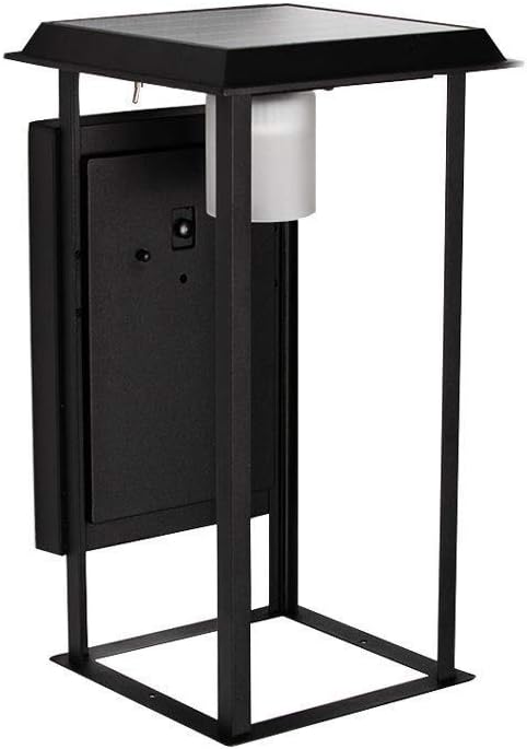 Continental Victoria Retro Solar LED Outdoor Table Lamp Waterproof Villa Balcony Fence Column Lamp Desk Light Glass Aluminum Light Black Decoration Garden Lights Lawn Lamp Exterior Light Fixture