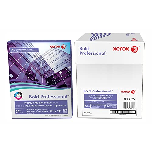 Xerox® Bold Professional™ Quality Paper, Letter Size (8 1/2" X 11"), 98 (U.s.) Brightness, 24 Lb, Fsc® Certified, Ream Of 500 Sheets, Case Of 5 Reams #TOP1