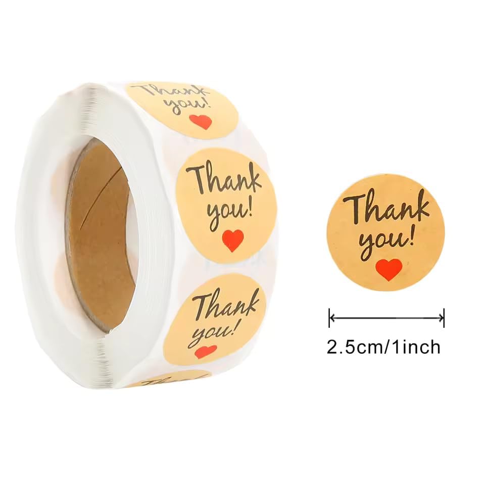 Image of 1000pcs Watercolor Thank You Stickers, Round Thank You Adhesive Sticker for Small Business Wedding Supplies Packing Stickers Gift Wrap (2, Thank You Stickers)