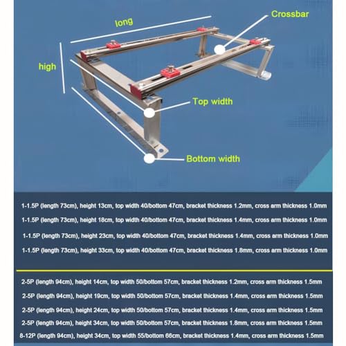 Soporte de suelo para aire acondicionado mini split estante de acero inoxidable para bomba de calor 7
