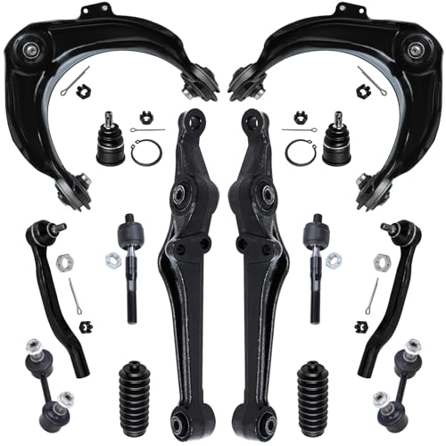 Image of Detroit Axle - Front End 14pc Suspension Kit for 1998-2002 Honda Accord, 4 Control Arms 2 Ball Joints 4 Tie Rods 2 Sway Bars 2 Boots 1999 2000 2001 Replacement