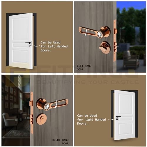 Image of Nice Mortise Door Handle Lock Set /Premium Zinc Alloy Door Handle with Locks /Heavy-Duty Main Door Handle with Lock for Home, Office & Hotel Doors - 3 Years Warranty (PVD Bronze)