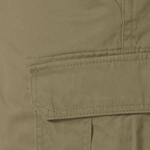 Image of Amazon Essentials Men's 10 inch Classic-Fit Cotton Cargo Shorts with Pockets, Zip Fly, Button Waist (Available in Big & Tall)