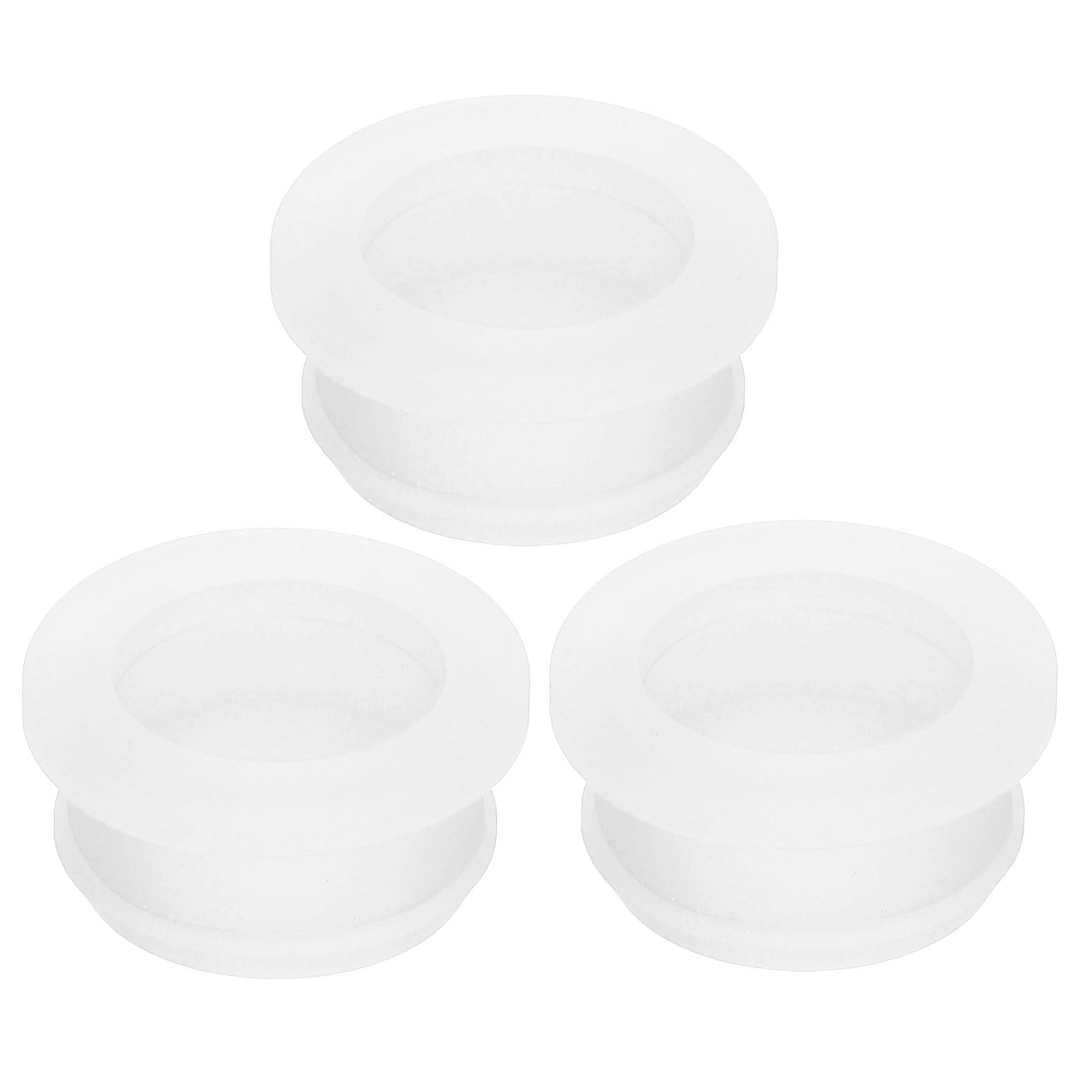 sourcing map 3Pcs Rubber Grommets 26mm Drill Hole, 21mm ID Hole Top Hat Grommet Black Silicone Rubber Hole Plug Gasket for Wiring, Automotive, Clear