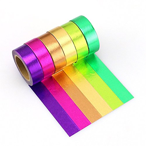Piokio Foil Gold Washi Tape Set of 6 Rolls 198 Feet Total