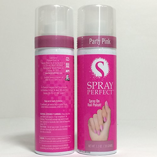 Spray Perfect Spray On Nail Polish Party Pink, Pack of 2 x 1.3 Oz.