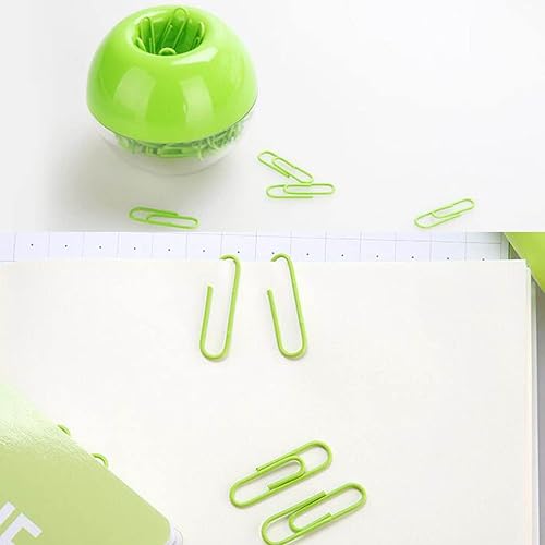 Miniatura 5 de Soporte magnético de clip de papel verde lima, 100 clips de papel de 1.102 in (1.1 pulgadas), bonitos suministros de oficina para organizador de