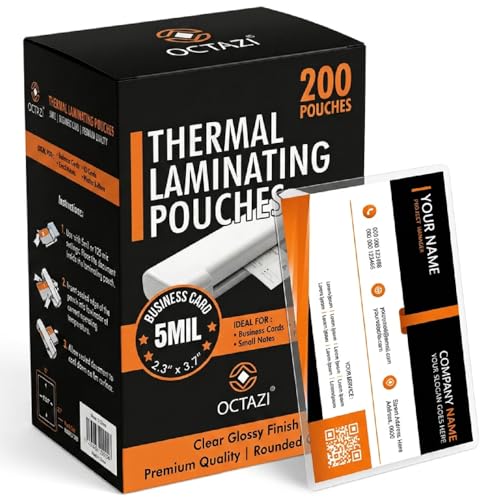 Thermal Laminating Sheets 3 Mil – Holds 8.5 x 11 Inch Documents, 9 x 11.5 Inch, Lamination Pouches with Round Corners, Clear Glossy Thermal Laminating Paper (200, 5Mil-2.3x3.7)