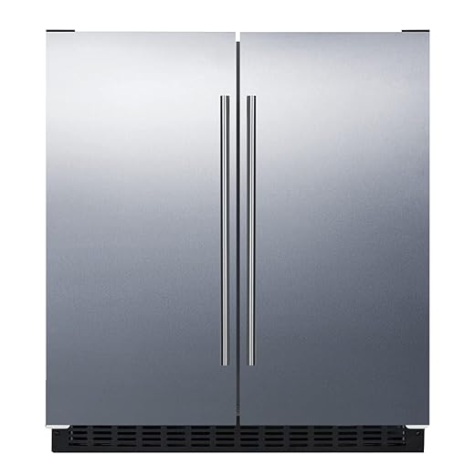 Summit 30" Built-In Refrigerator-Freezer, Side-by-Side Undercounter Refrigerator - Freezer, 5.4 cu. ft. Capacity, Stainless Steel - FFRF3075WSS