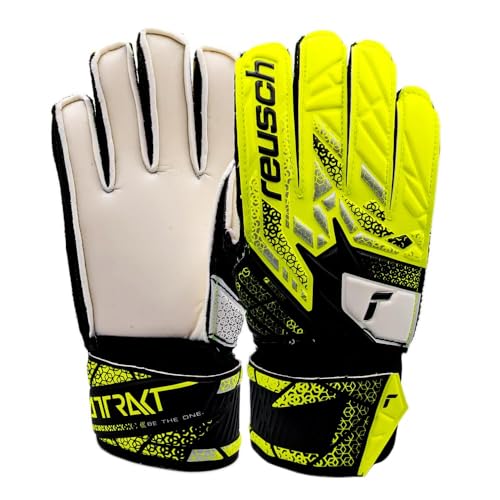 Reusch Attrakt Solid Junior Goalkeeper Gloves Gold/Red, Unisex, Size 4