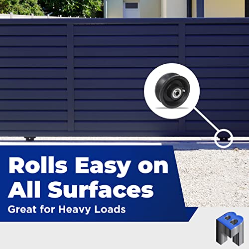 Bobco Metals 4" Cast Iron V Groove Wheel - Roller Bearing Residential Rolling Gates - With Cover Box- 1 Wheel #TOP3
