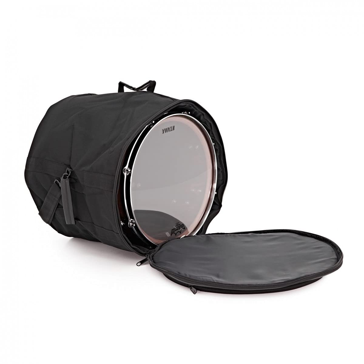 Gepolsterte Floor Tom Drum Tasche mit Gurt von Gear4music 16" x 16" | Vordertasche für Ersatzfelle, robustes Nylonäußeres, 10mm Polsterung, ideal für Auftritte und Lagerung