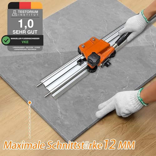VKE Fliesenschneider 3300MM,Maximale Schneideplattendicke 120mm,Geeignet für Keramikfliesen/Keramik/Steinplatten,Fliesenschneidmaschine inklusive Saugnapf,Manueller Schneidemaschine,Knieschonern