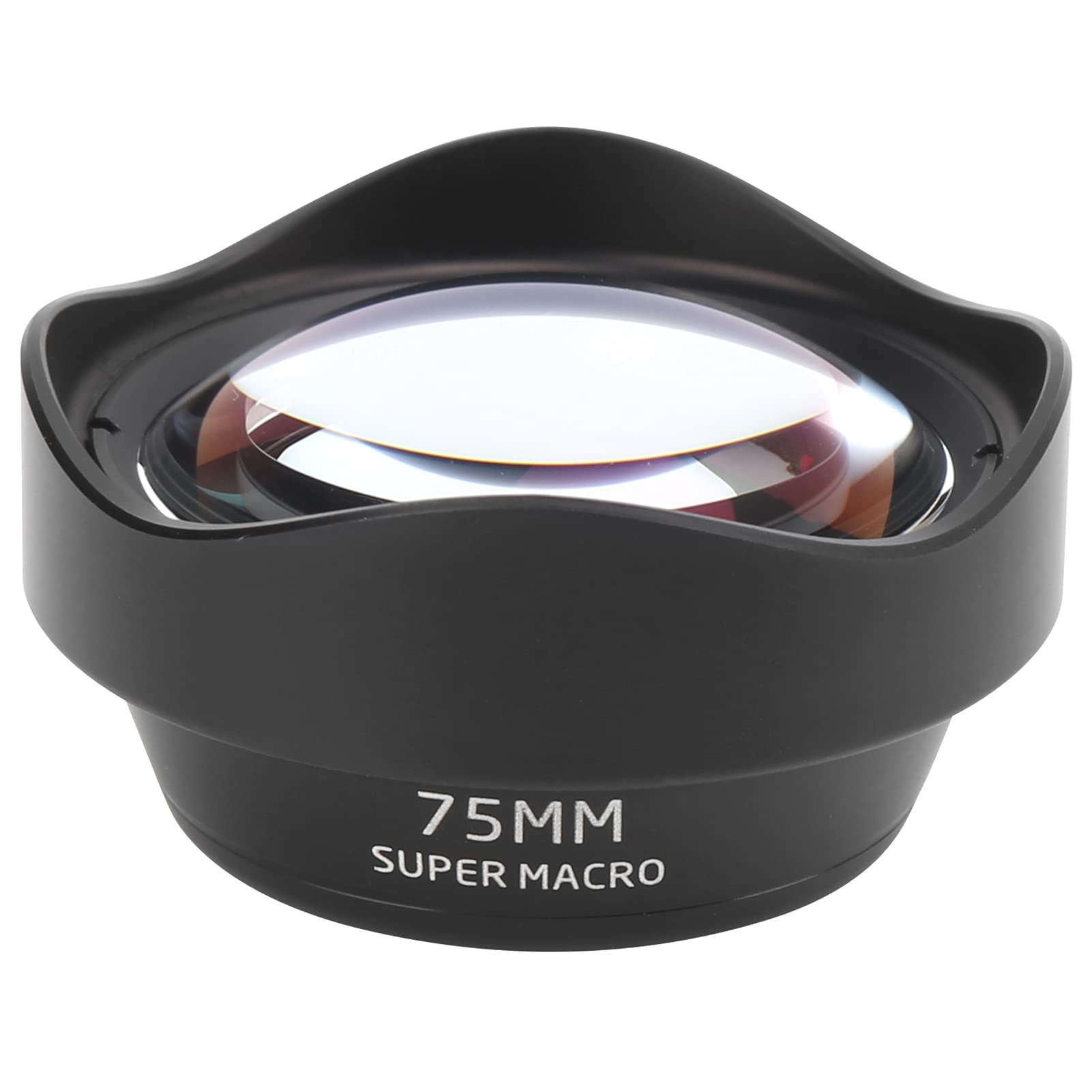Obiektyw Makro 75 Mm do Smartfona, Asferyczny Obiektyw Aparatu o Powiększeniu 10X z Mocowaniem M14 X P0,75, do Fotografowania z Małej Odległości i Podkładka IOS