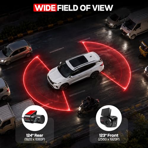 Image of CP PLUS Dash Cam for Car CP-F59B | Dual Dashcam | 3K 5MP UHD Front and 2MP FHD Rear Camera | Sony STARVIS 2 IMX675 Sensor | Built-in GPS | WiFi (AP Mode) | G-Sensor | 3 inch Display | Upto 1TB Storage