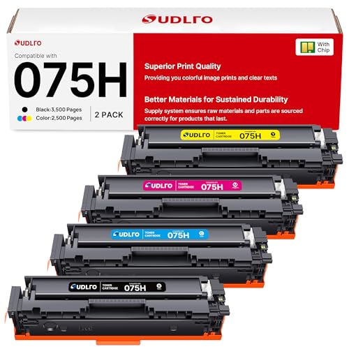 Image of 075H 075 Toner Cartridge Set - MF665Cdw LBP646cdw Replacement for Canon 075 075H Toner Cartridge for Color imageCLASS MF665Cdw MF663Cdw MF660C LBP646Cdw LBP647Cdw, 4 Pack with CHIP
