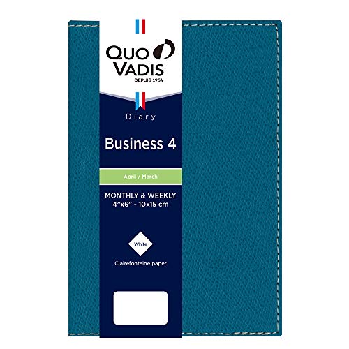 クオバディス 手帳 【2025年4月始まり】ダイアリー『ビジネス4/クラブ』 (週間バーチカル・A6変型サイズ 10×15cm) ブループラッセ QUOVADIS qv66302bp