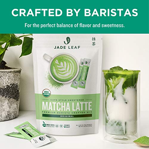 image for Jade Leaf Matcha Organic Cafe Style Sweetened Matcha Latte Green Tea P