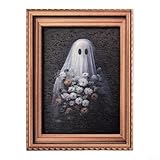 Solución de exhibición versátil: adecuado tanto para uso doméstico como de oficina, este marco de estilo vintage muestra fotos, recordatorios o obras de arte de Halloween (6 x 8 cm), por lo que es una pieza decorativa funcional que mejora tu espacio.