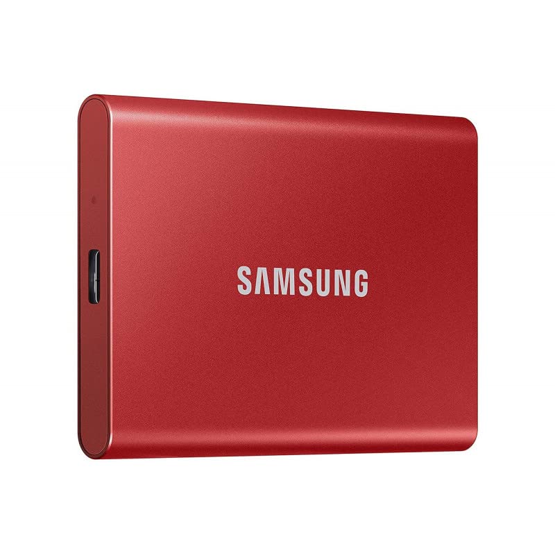 Image of Samsung T7 1TB Up to 1,050MB /s USB 3.2 Gen 2 (10Gbps, Type-C) External Solid State Drive (Portable SSD) Red (MU-PC1T0R)