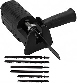 Reciprocating Saw Adapter, Upgrade Electric Drill Reciprocating Saw Adapter with Cordless Adapter Set and Black Handle For Durability