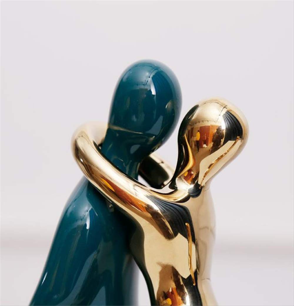 Koliyn Statue Skulptur Figur Wohnkultur Akzente, Keramik Paar Skulptur Liebe Kuss Paar Statue Schlafzimmer Weinschrank High-End Hochzeitsgeschenke Neuheit Geschenk