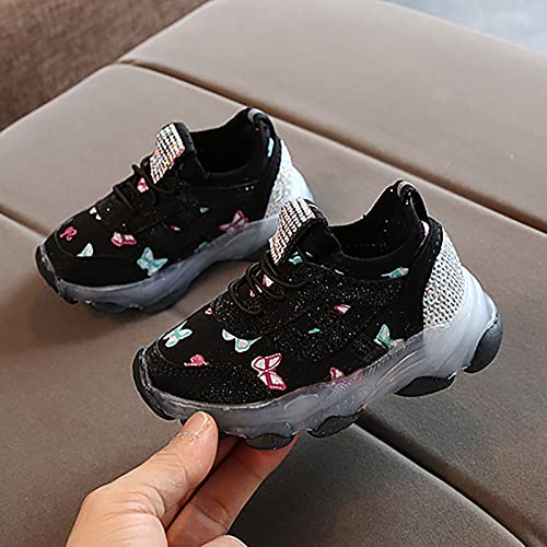 Toddler Boys Shoes Children's Sneakers Butterfly Print LED Light Shoes Daddy Shoes Lacing Breathable Soft Soles2