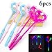 Produktbild Joyibay 6 Stück Mädchen Prinzessin Zauberstab LED Lichtmagie Ankleiden Zauberstab für Kinder Mädchen (zufällige Farbe)