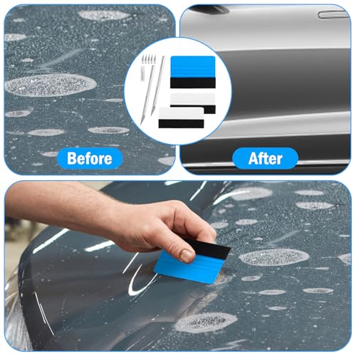 KILDOWS 10 Stück Rakel Set für Folie, Folierungs Werkzeug Autofolie Rakel Folienrakel Set mit Filzrakel Rakel Cuttermesser und 5 Ersatzklingen für Fensterfolien Tönungsfolie Auto Tapeten Möbelfolie