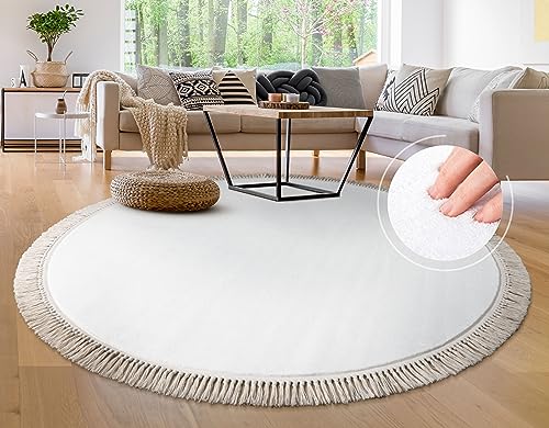 Alfombra Salon De Habitacion Alfombra Infantil Pelo Largo Antideslizante Lisa Felpa, Tamaño:Ø 100 Cm Redon, Color:Crema Alfombra Salon De Habitacion Alfombra Infantil Pelo Largo Antideslizante Lisa Felpa, Tamaño:Ø 100 Cm Redon, Color:Crema