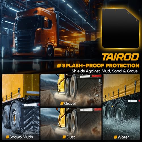 Image of 2024 New Upgrade Mud Flap for Pickup Semi Truck /Trailer, Black Universal TPE MudFlaps, 24x24 inch 2 Pack