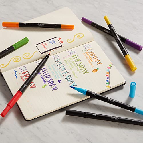 Bic Intensity 2-In-1 Dual Tip Fineliner Pen, Assorted Colors, 12-Count #TOP4