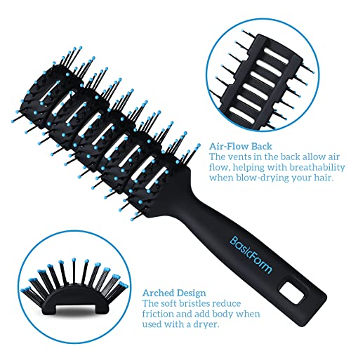 Basicform Styling Hair Brush And Comb Set For Men, Vent Brush Round Hair Roller For Quiff, Pompadour, Slicked-Back, Undercut #TOP1