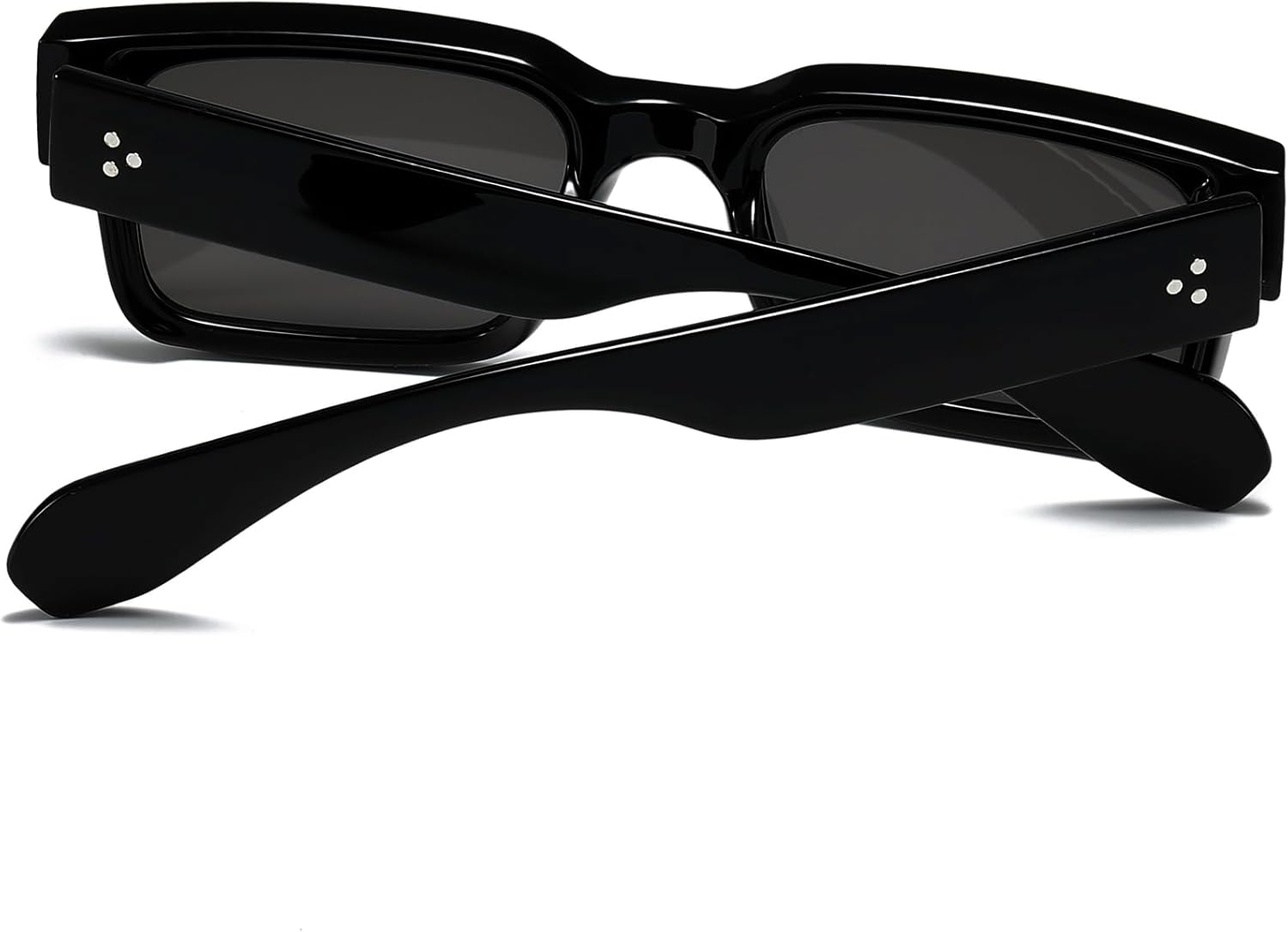 Square Frame Sunglasses for Women Men Trendy Chunky Rectangle Sun Glasses Black Shades - Image 9