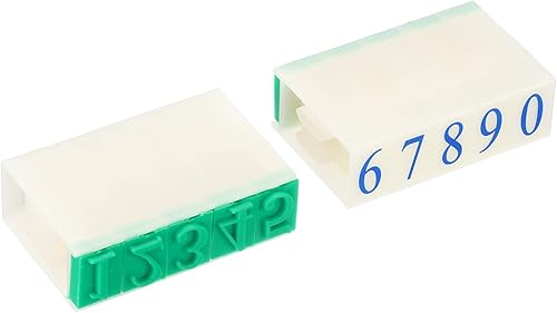 Miniatura 6 de PATIKIL Sellos de números desmontables, juego de 2 sellos numéricos del 0 al 9, conjunto de combinación de sellos de números, sello inicial, tamaño